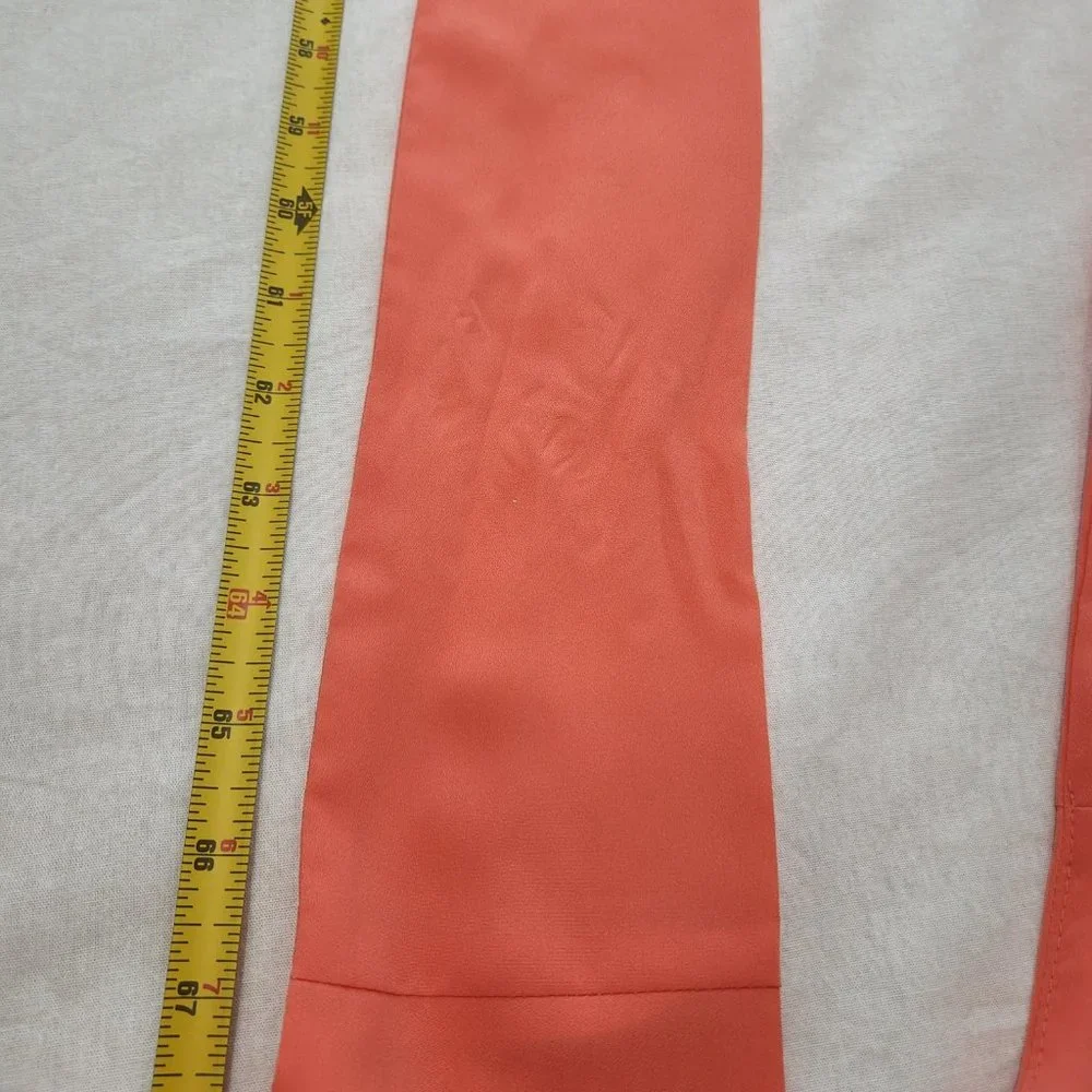 V-Neckline Long Prom Dress  by Studio F Size 8 Coral Color 85% Poly. Worn Once! - Picture 10 of 16
